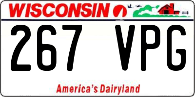 WI license plate 267VPG