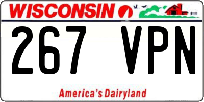 WI license plate 267VPN