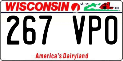 WI license plate 267VPO