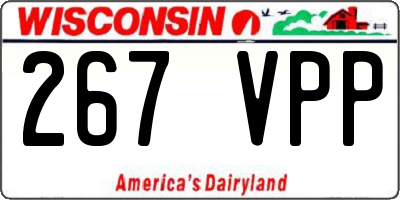WI license plate 267VPP