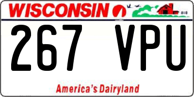 WI license plate 267VPU
