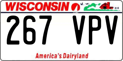 WI license plate 267VPV