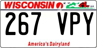 WI license plate 267VPY