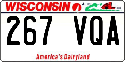 WI license plate 267VQA