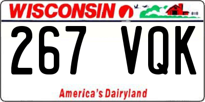 WI license plate 267VQK