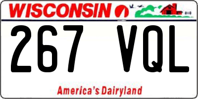WI license plate 267VQL