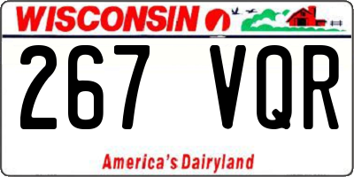 WI license plate 267VQR