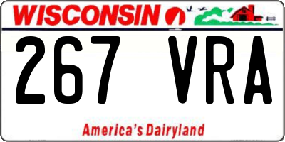 WI license plate 267VRA