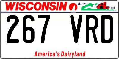 WI license plate 267VRD