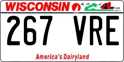 WI license plate 267VRE