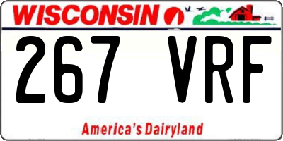 WI license plate 267VRF