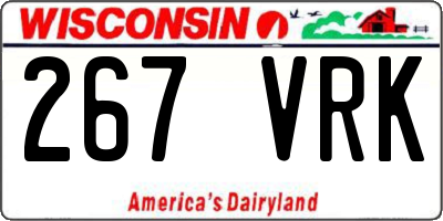 WI license plate 267VRK