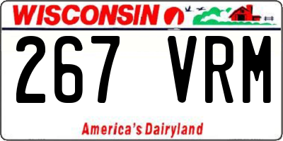 WI license plate 267VRM
