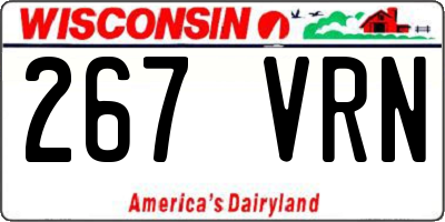 WI license plate 267VRN