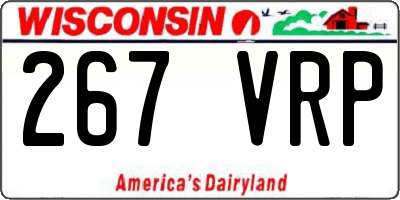 WI license plate 267VRP