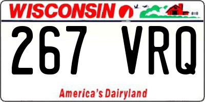 WI license plate 267VRQ