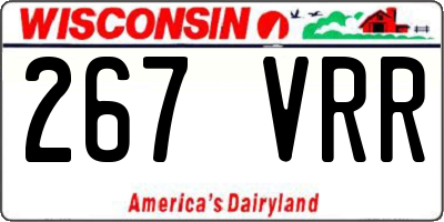 WI license plate 267VRR