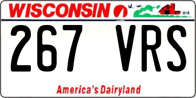 WI license plate 267VRS