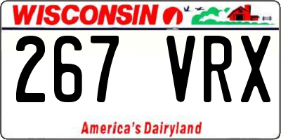 WI license plate 267VRX