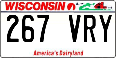 WI license plate 267VRY