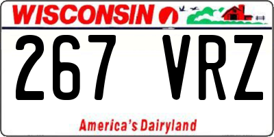 WI license plate 267VRZ