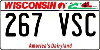 WI license plate 267VSC