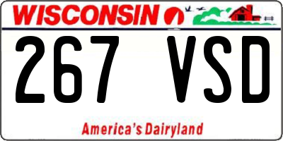 WI license plate 267VSD