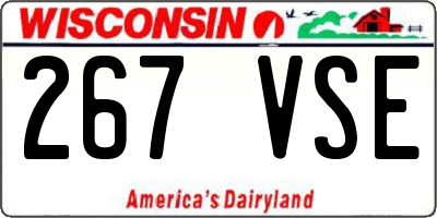 WI license plate 267VSE