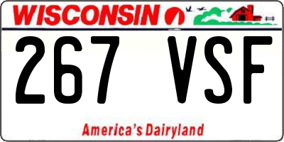 WI license plate 267VSF