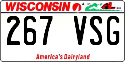WI license plate 267VSG