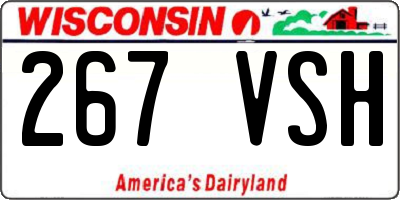 WI license plate 267VSH