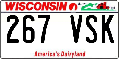 WI license plate 267VSK