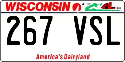 WI license plate 267VSL