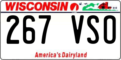 WI license plate 267VSO