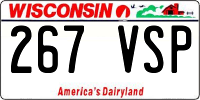 WI license plate 267VSP