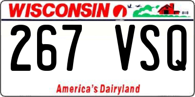 WI license plate 267VSQ