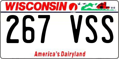 WI license plate 267VSS