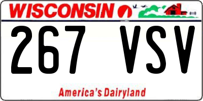 WI license plate 267VSV
