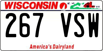 WI license plate 267VSW
