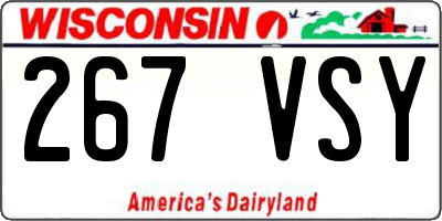 WI license plate 267VSY