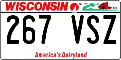 WI license plate 267VSZ