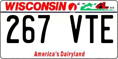 WI license plate 267VTE