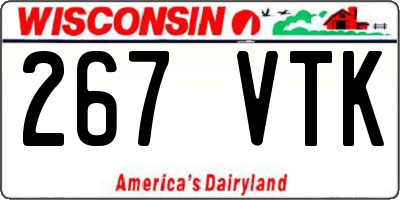 WI license plate 267VTK