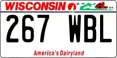 WI license plate 267WBL