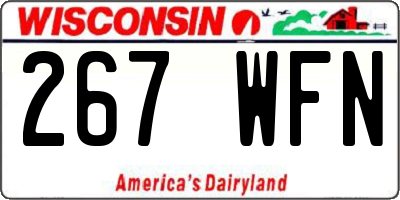 WI license plate 267WFN