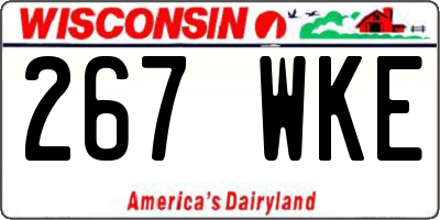 WI license plate 267WKE