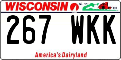 WI license plate 267WKK