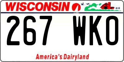 WI license plate 267WKO
