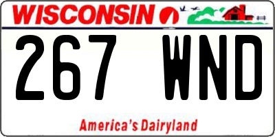 WI license plate 267WND