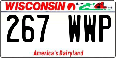 WI license plate 267WWP